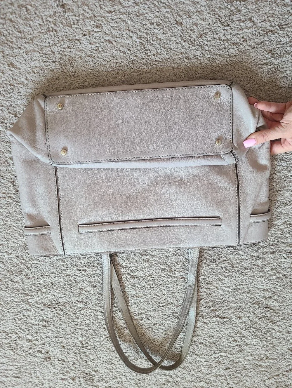Kate Spade Gray Leather Tote Bag